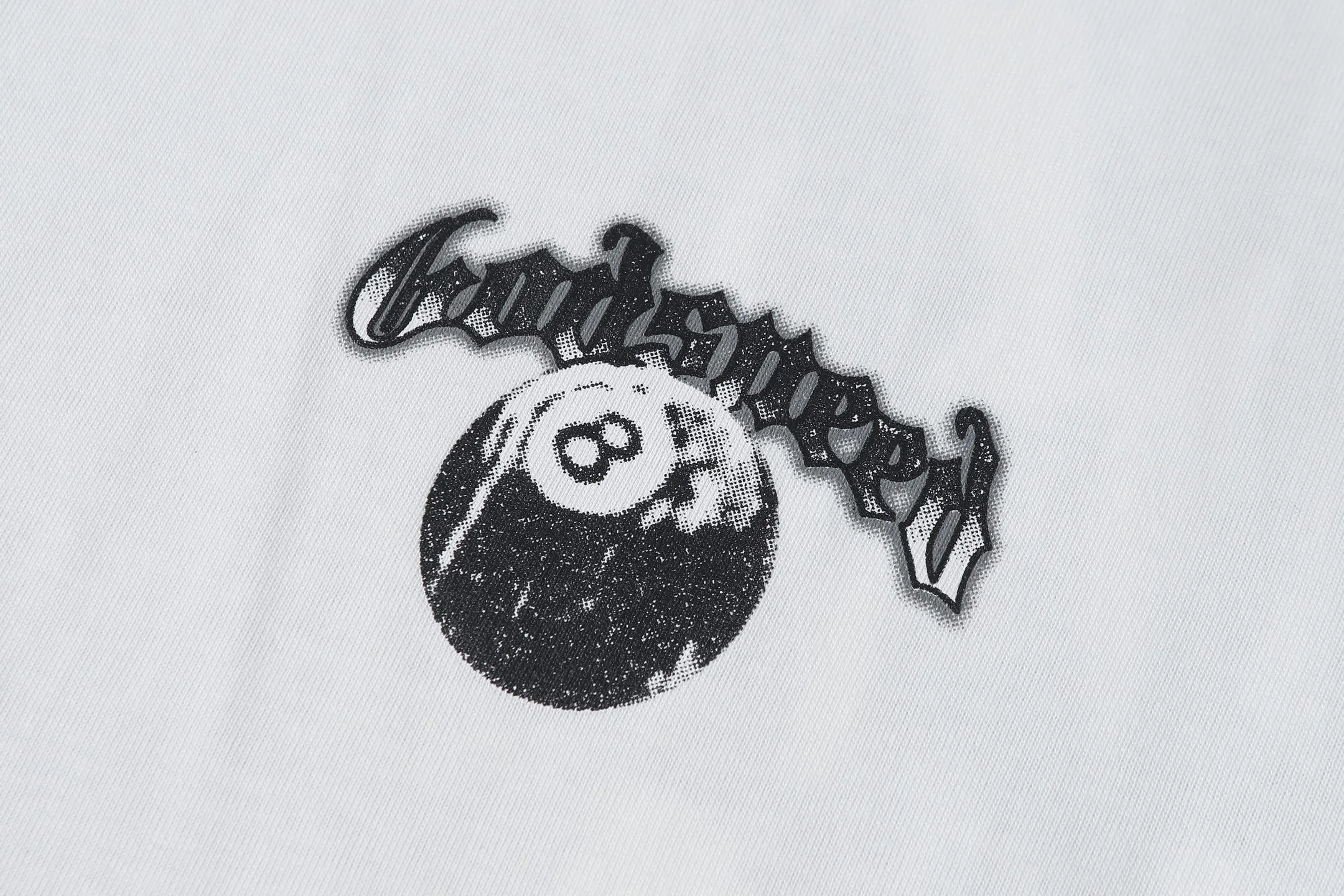 5077# White | P104 Godspeed cross-border American rock and roll street washed retro style short-sleeved T (craft printing) fabric (fabric): 32-count combed double yarn 240 grams weight code number (size): S-M-L-XL color (colour): white