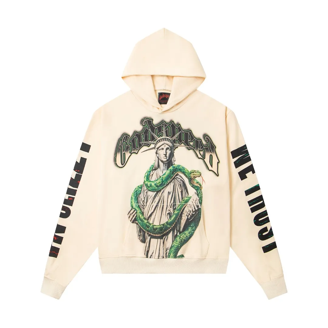 G36# GodSpeed ​​white ink direct spray sweatshirt S-XL apricot P226