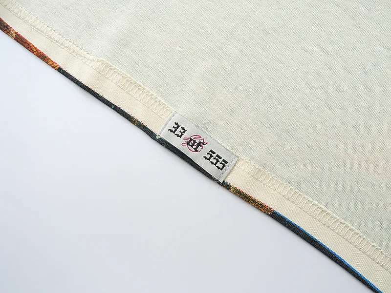 3066# P110 Real shot Godspeed American fashion rock street retro loose printed cotton short sleeves Fabric: 240g 32 count fine cotton double yarn pure cotton Color: apricot Size: S M L XL