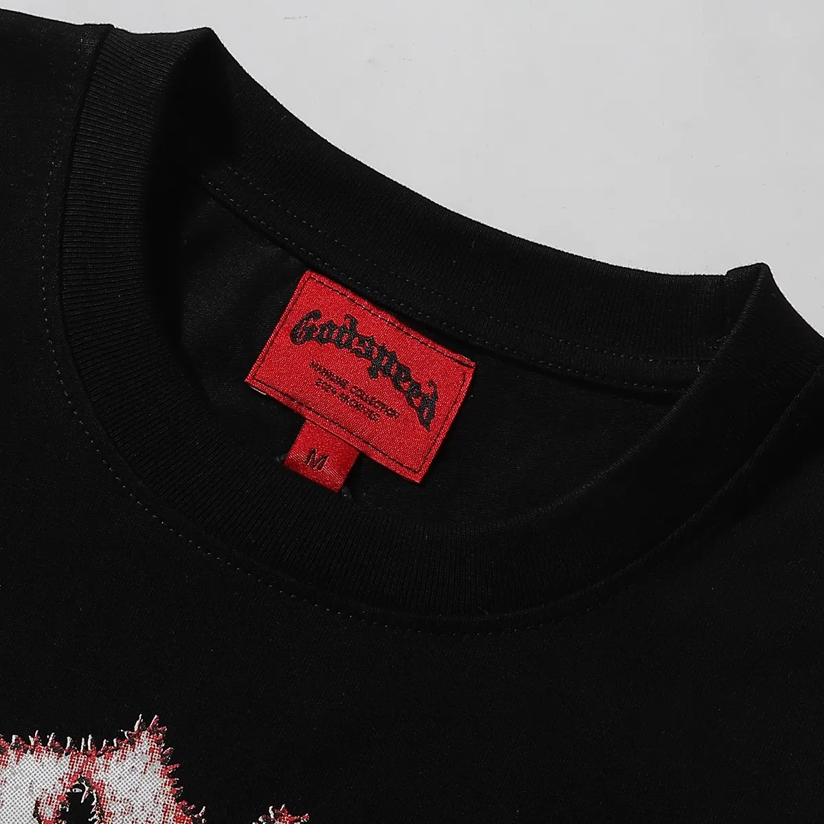 No. 7017, American fashion Godspeed skull baseball player No. 13 high weight double yarn pure cotton round neck short-sleeved T-shirt Color: black, apricot; Size: S M L XL