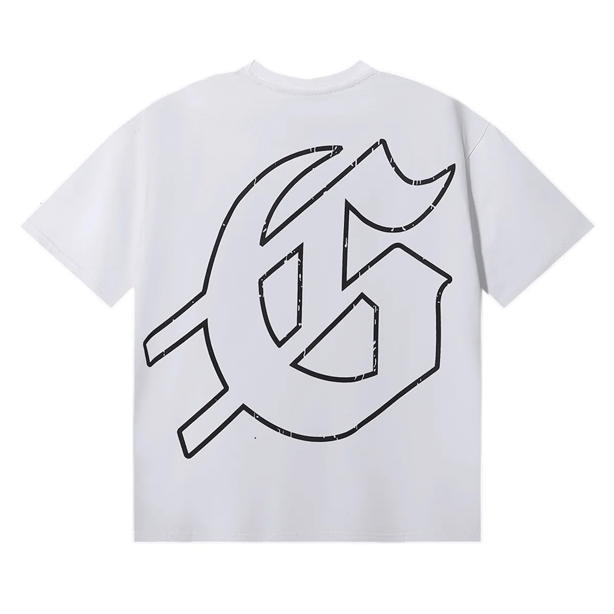 No. 7018, American street Godspeed skateboard skull boy print high quality double yarn pure cotton casual short-sleeved T-shirt batch 110 Color: black, white, apricot; Size: S M L XL