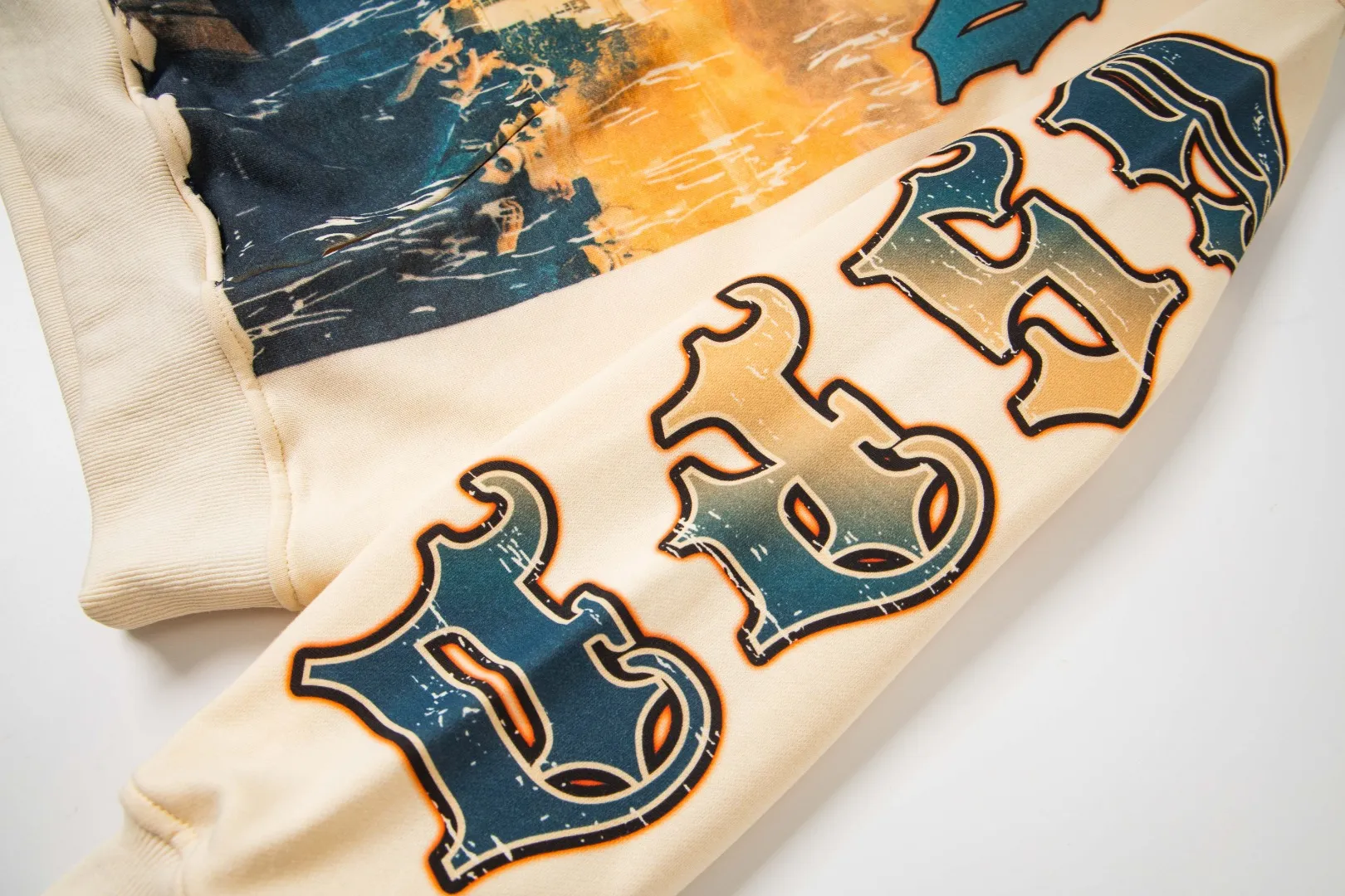 G22# GodSpeed ​​white ink direct spray sweatshirt S-XL apricot P226