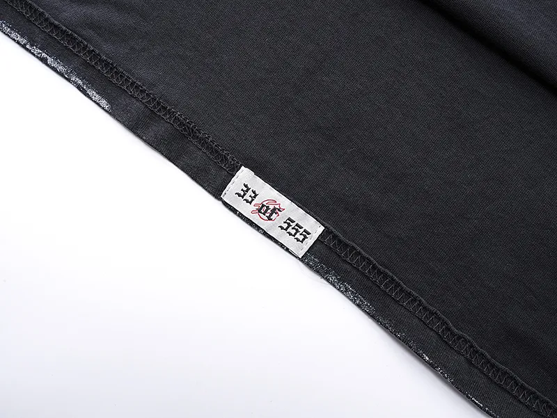 1050# P126 Washed Style Real Shot Godspeed American Fashion Rock Street Retro Washed Distressed Printed Pure Cotton Short Sleeves Fabric: 250g 32 Count Fine Cotton Double Yarn Pure Cotton Color: Washed Black Washed Blue Code Number: S M L XL