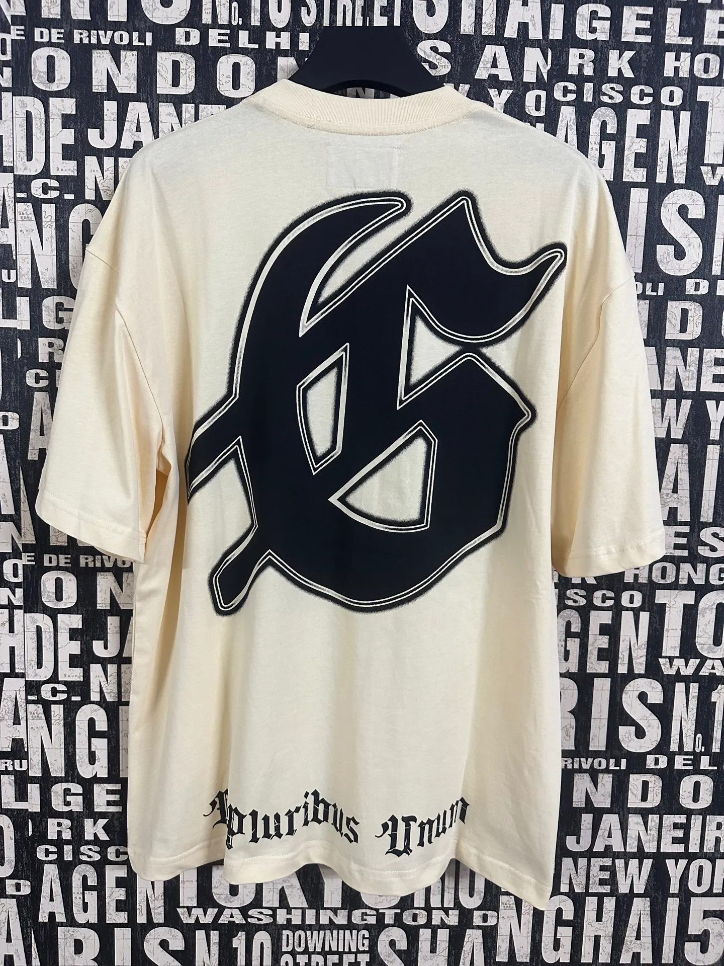 5059#Apricot｜P104 Godspeed cross-border American rock and roll street washed retro style short-sleeved T (craft printing) fabric (fabric) 32 count combed double yarn 240 grams weight code number (size): S-M-L-XL color (colour): apricot