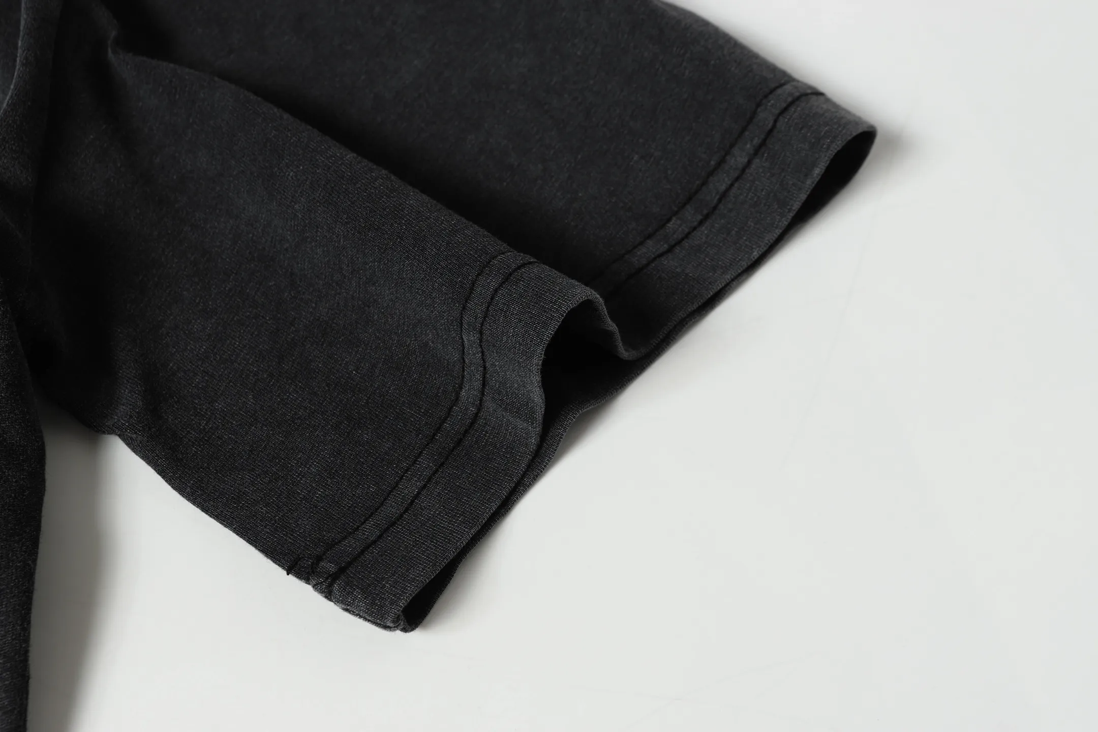 6070# washed black I P116 Godspeed cross-border American rock and roll street washed retro style short-sleeved T (craft printing) fabric (fabric): 32 count combed double yarn 250 grams weight code number (size): S-M-L-XL color (colour): washed black 👉