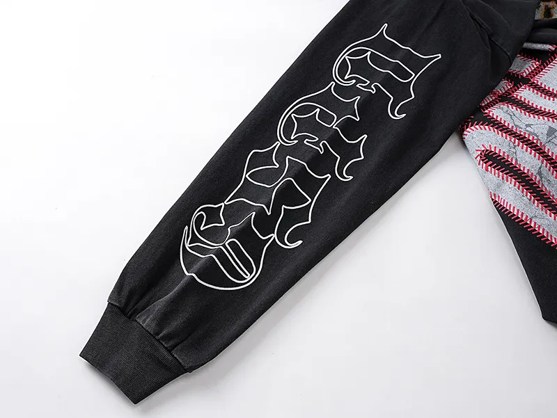 1158# P160 Washed Black Real Shot Godspeed Beauty Street Retro Washed and Distressed Pure Cotton Long T Fabric: 270g 32 Count Fine Cotton Double Yarn Pure Cotton Color: Washed Black Size: S M L XL