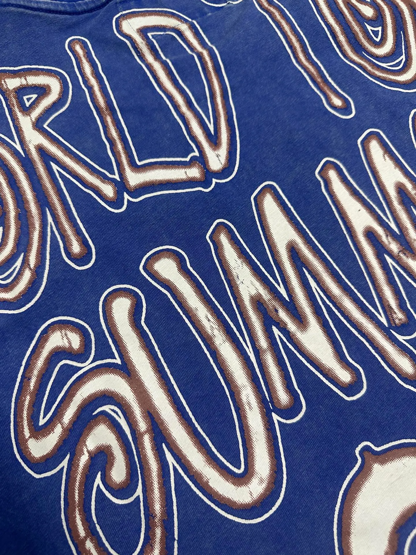 6117# Washed Klein Blue ｜ P116 Exclusive new Godspeed cross-border American rock and roll street washed retro style short-sleeved T (craft print) Fabric: 32 count combed double yarn 250 grams weight Size (size): S-M-L-XL Color (colour): Washed retro Klein blue 👉
