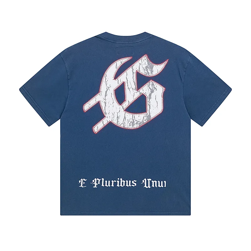 1017# P126 Washed model Real shot Godspeed American fashion rock street retro washed distressed printed cotton short sleeves Fabric: 250g 32 count fine cotton double yarn pure cotton Color: washed black washed blue Code number: S M L XL