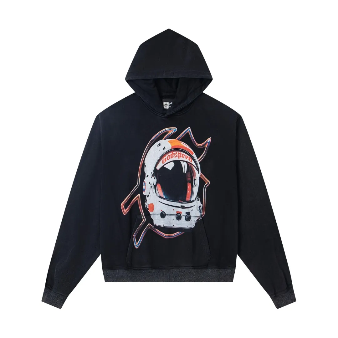 G23# GodSpeed ​​white ink direct spray sweatshirt S-XL washed black P236 apricot P226