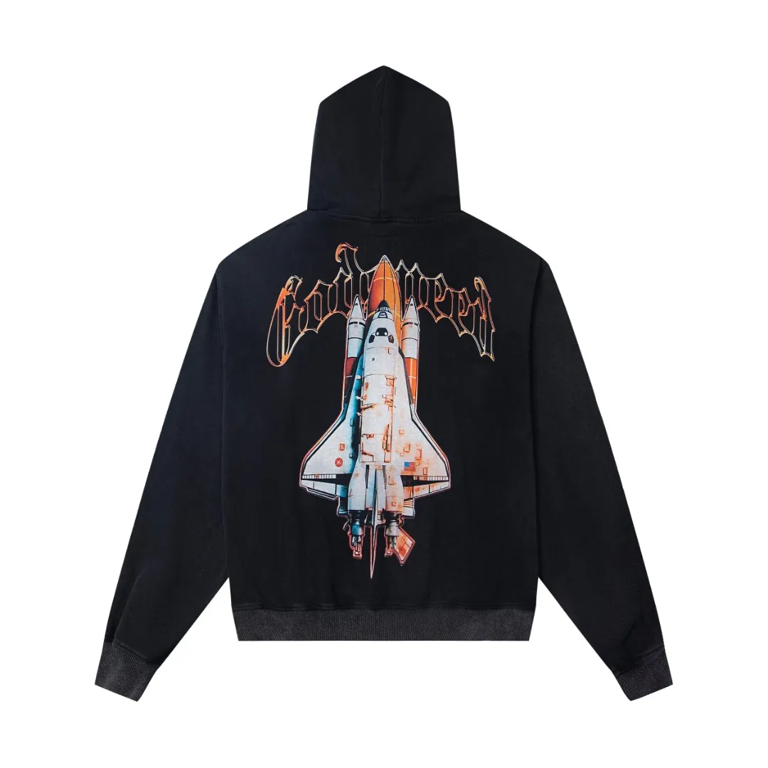 G23# GodSpeed ​​white ink direct spray sweatshirt S-XL washed black P236 apricot P226