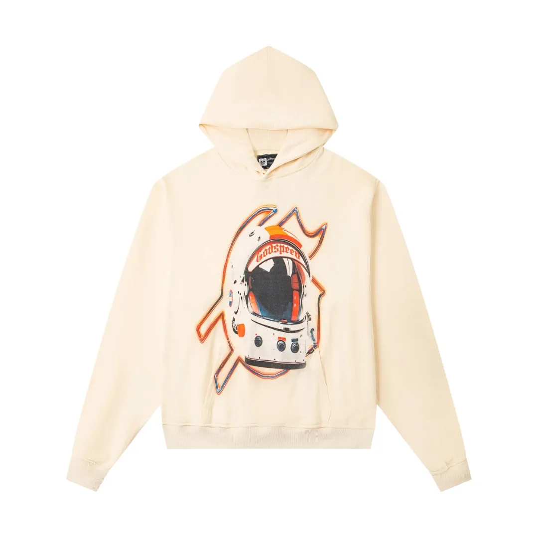 G23# GodSpeed ​​white ink direct spray sweatshirt S-XL washed black P236 apricot P226