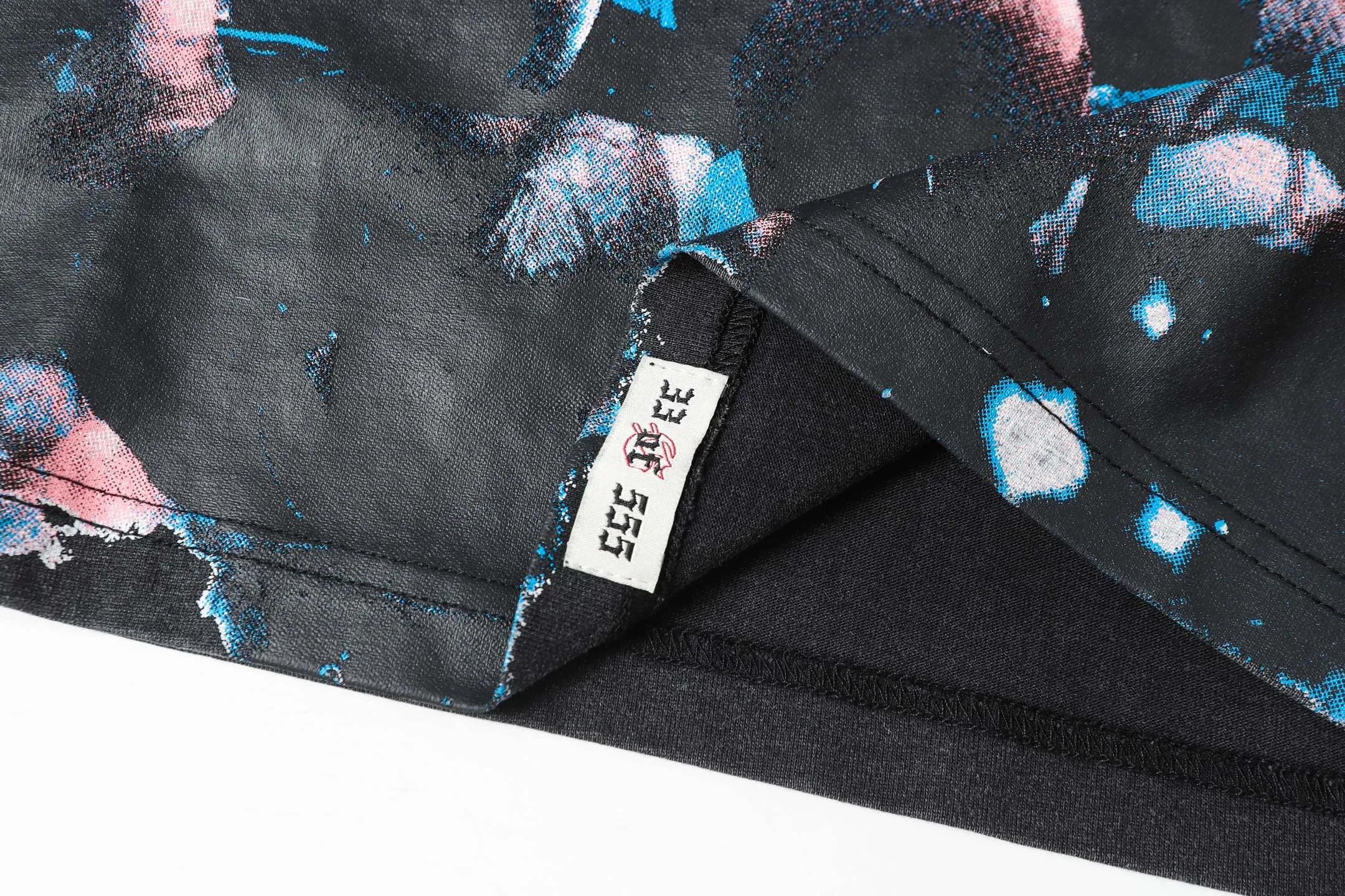 6058#washed black｜P116 Godspeed cross-border American rock and roll street washed retro style short-sleeved T (craft printing) fabric (fabric): 32 count combed double yarn 250g weight code number (size): S-M-L-XL color (colour): washed black