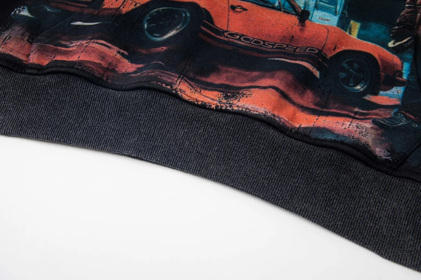 G20# GodSpeed ​​white ink direct spray sweatshirt S-XL washed black P236