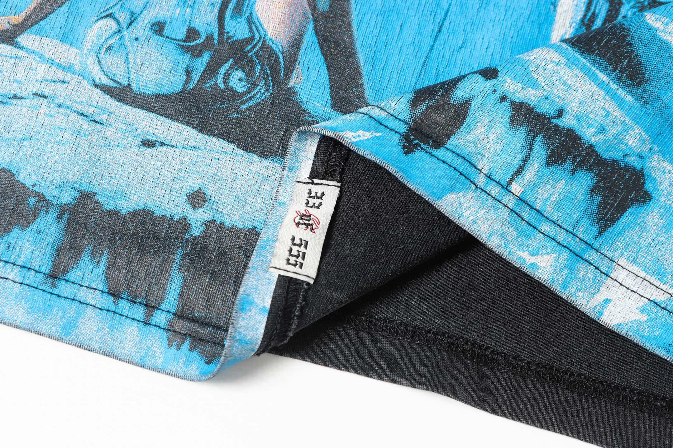 6015#washed black/washed blue ｜P116 Godspeed cross-border American rock and roll street washed retro style short-sleeved T (craft print) fabric (fabric): 32 count combed double yarn 250g weight size (size): S-M-L-XL color (colour): washed black/washed blue/ 👉 👉 👉
