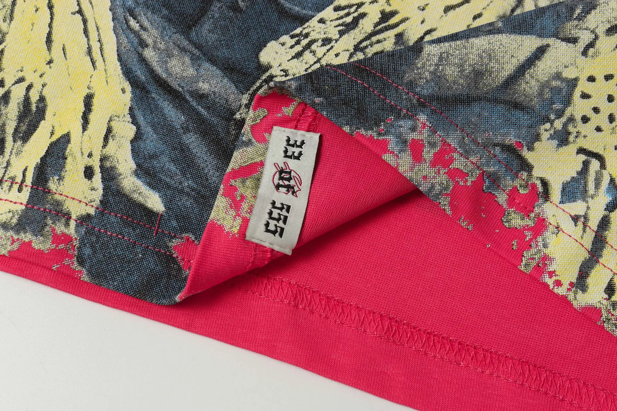 5067#Rose Red | P104 Godspeed cross-border American rock and roll street washed retro style short-sleeved T (craft printing) fabric (fabric) 32-count combed double yarn 240 grams weight code number (size): S-M-L-XL color (colour): rose red