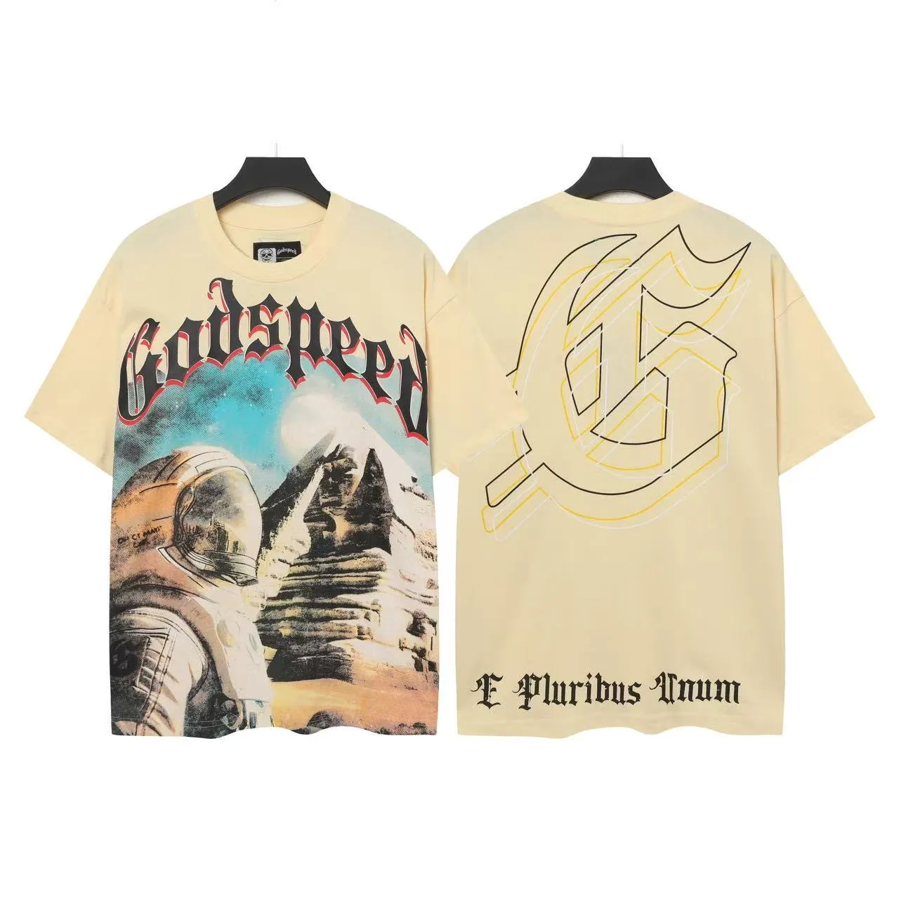 5041#Apricot｜P104 Godspeed cross-border American rock and roll street washed retro style short-sleeved T (craft printing) fabric (fabric) 32 counts combed double yarn 240 grams weight code number (size): S-M-L-XL color (colour): apricot 👉