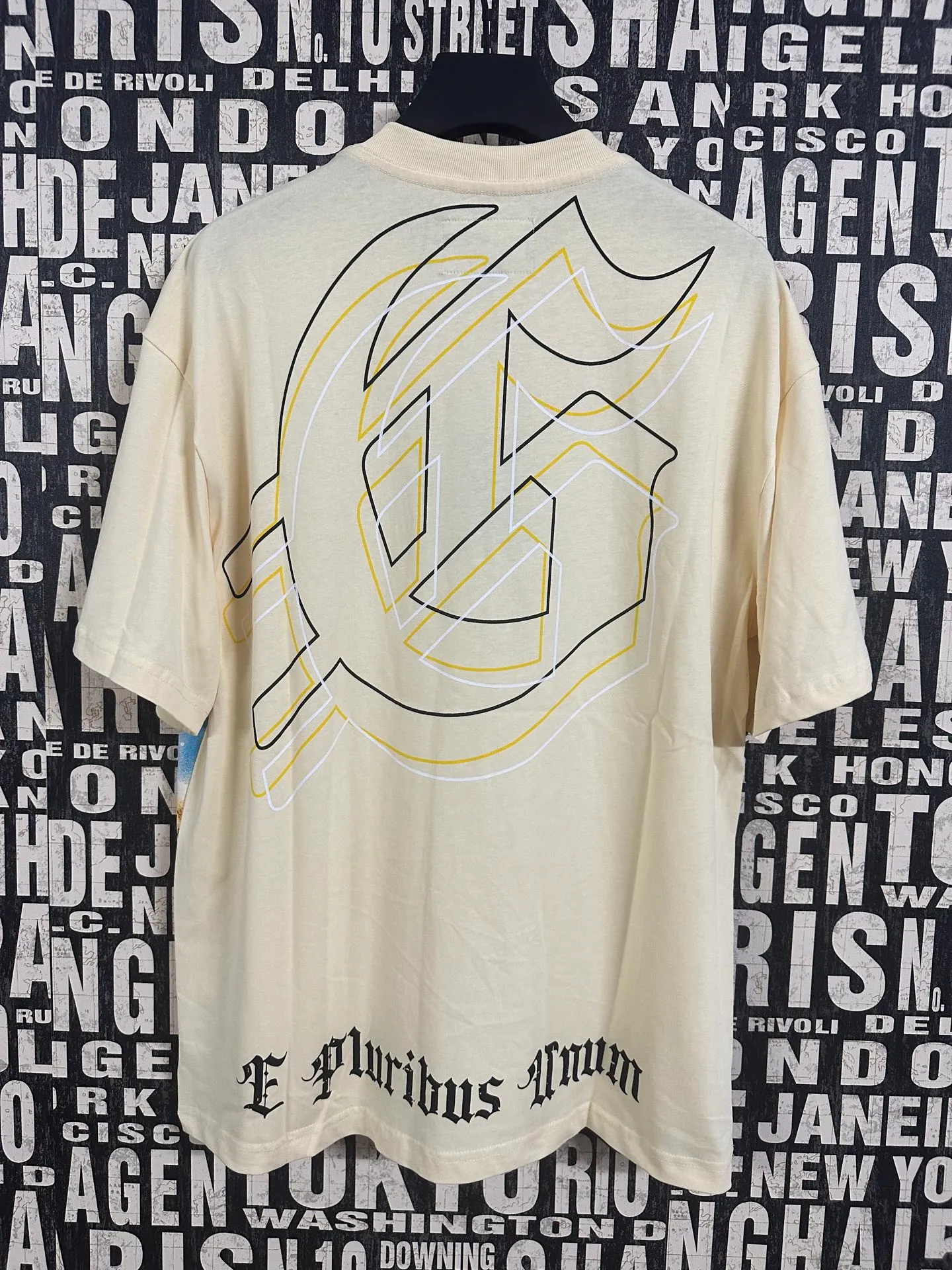5041#Apricot｜P104 Godspeed cross-border American rock and roll street washed retro style short-sleeved T (craft printing) fabric (fabric) 32 counts combed double yarn 240 grams weight code number (size): S-M-L-XL color (colour): apricot 👉