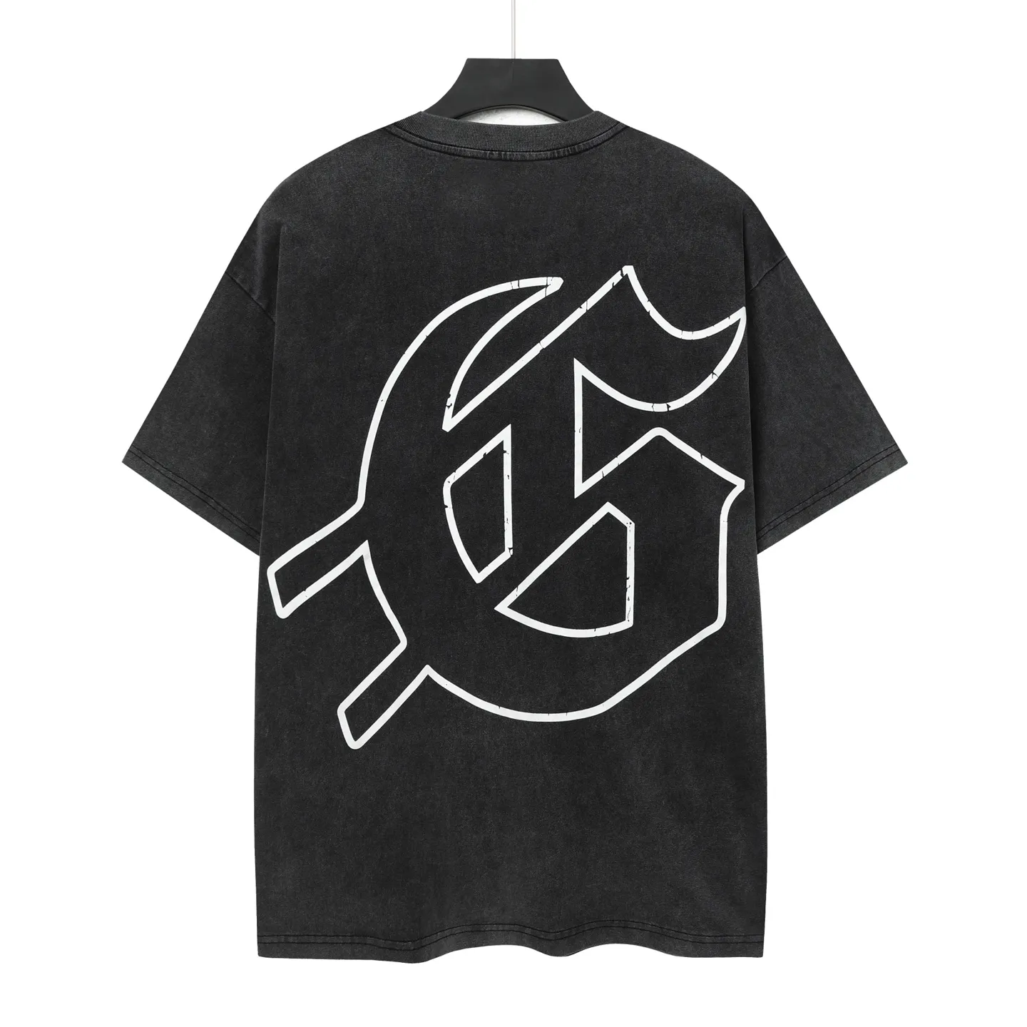 6049# Washed Black｜P116 Godspeed cross-border American rock and roll street washed retro style short-sleeved T (craft print) Fabric (fabric): 32 count combed double yarn 250 grams weight Size (size): S-M-L-XL Color (colour): Washed black 👉