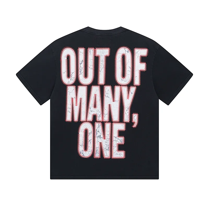 1003#P126 Washed Black Real Shot Godspeed American Fashion Rock Street Retro Washed Distressed Printed Cotton Short Sleeves Fabric: 250g 32 Count Fine Cotton Double Yarn Pure Cotton Color: Washed Black Size: S M L XL