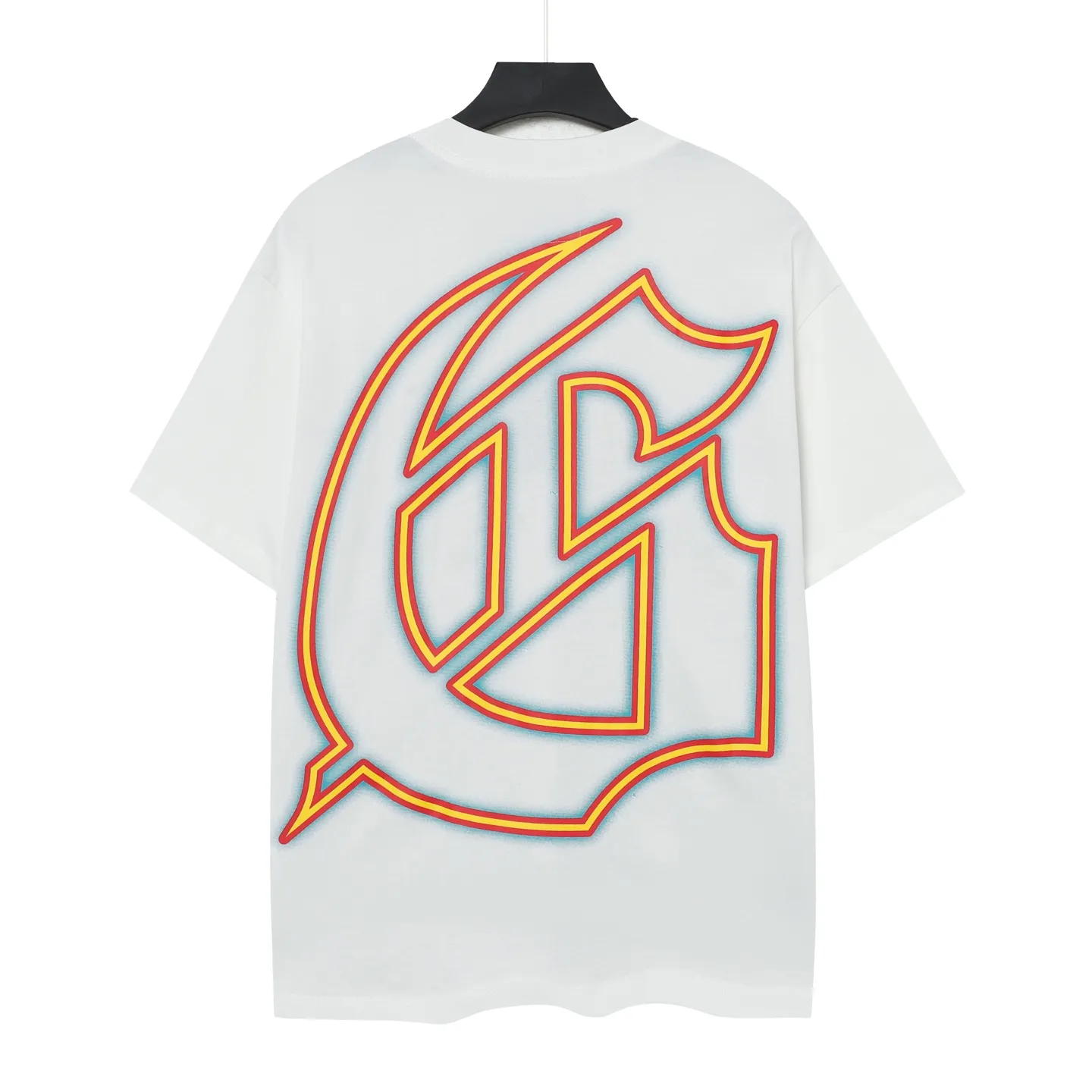 53💰5095# White/Klein Blue｜Godspeed cross-border American rock and roll street washed retro style short-sleeved T (craft print) fabric (fabric): 32-count combed double yarn 240 grams weight code (size): S-M-L-XL color (colour): white, Klein blue