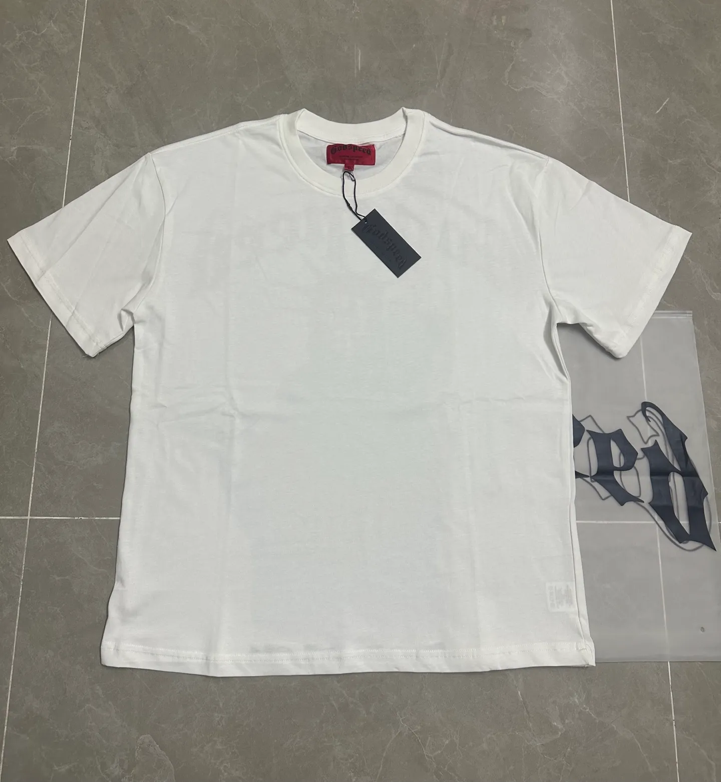 5121# White | P104 Godspeed cross-border American rock and roll street washed retro style short-sleeved T (craft printing) fabric (fabric): 32-count combed double yarn 240 grams weight code number (size): S-M-L-XL color (colour): white