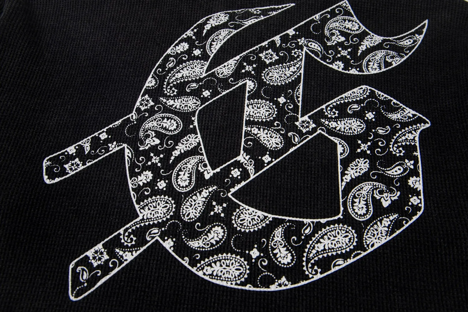 G15# GodSpeed ​​white ink direct spray long-sleeved waffle S-XL washed black P186 apricot P176
