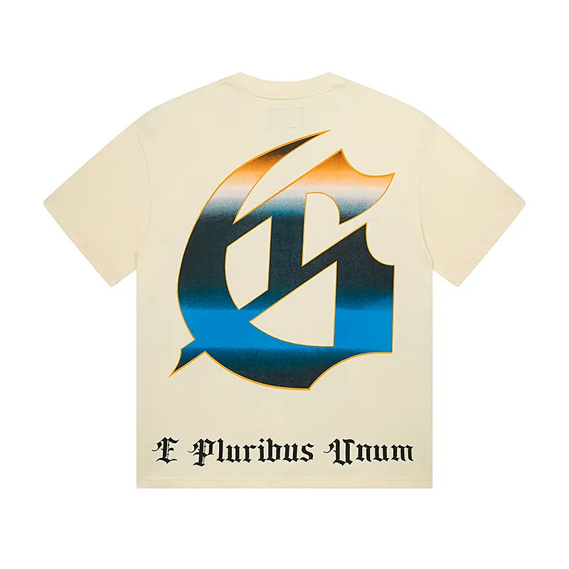 3126# P106 Real shot Godspeed American fashion rock street retro loose printed cotton short sleeves Fabric: 240g 32 count fine cotton double yarn pure cotton Color: apricot Size: S M L XL