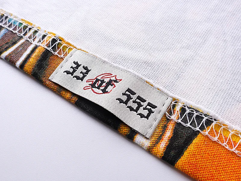 3000# P110 Real shot Godspeed American fashion rock street retro loose printed cotton short sleeves Fabric: 240g 32 count fine cotton double yarn pure cotton Color: off-white apricot Size: S M L XL