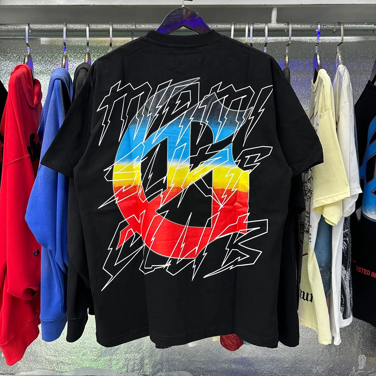 Actual photo, No. 7073, Mechao Godspeed beach skull surfboard print high quality double yarn pure cotton casual short-sleeved T-shirt batch 110 Color: black, white, yellow; Size: S M L XL