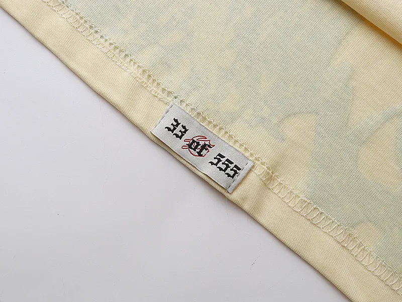 3055# P110 Real shot Godspeed American fashion rock street retro loose printed cotton short sleeves Fabric: 240g 32 count fine cotton double yarn pure cotton Color: apricot Size: S M L XL