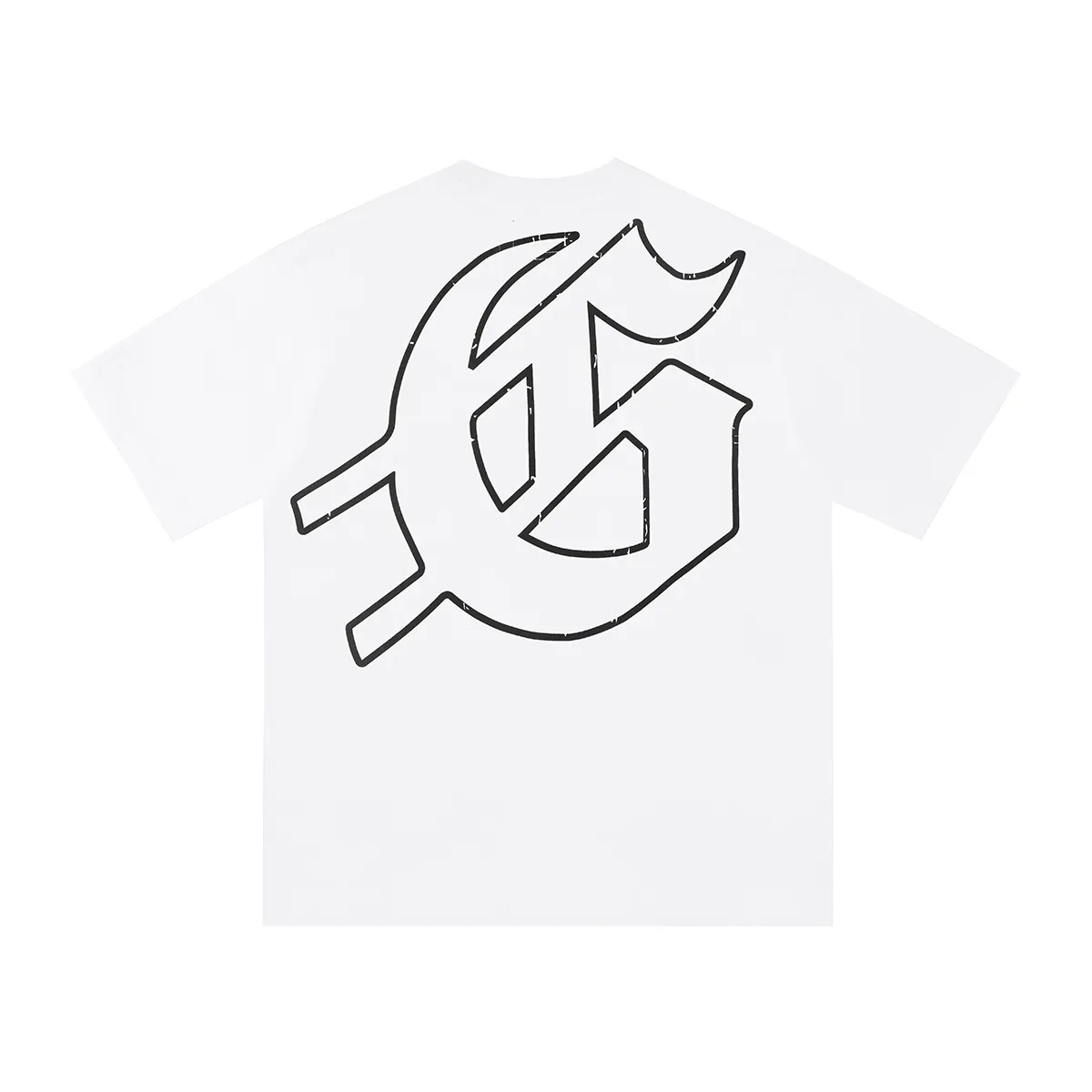 Godspeed skull sailboat white ink direct spray short-sleeved P110 printing has no glue feel and is very breathable S-XL loose fit