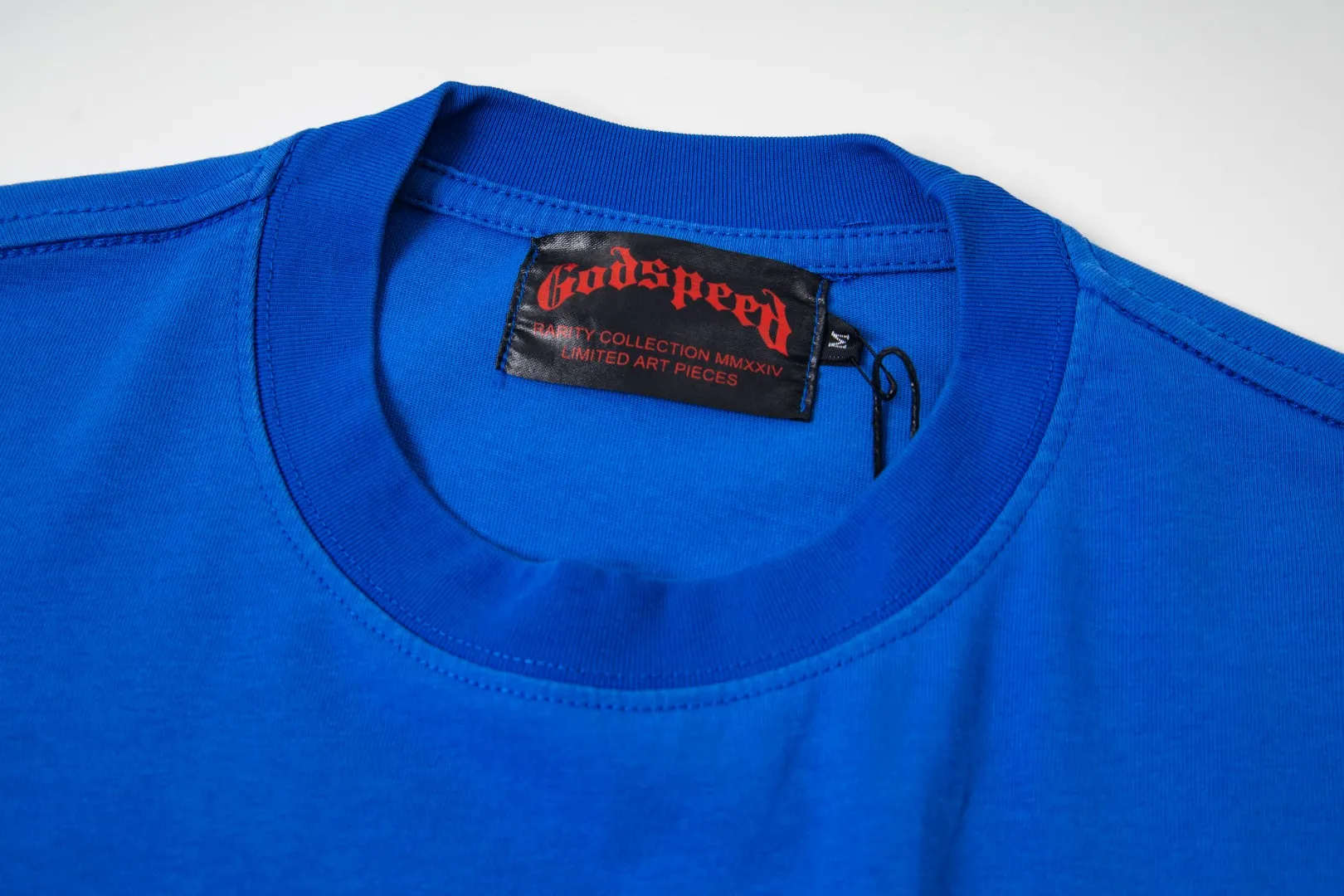 G25# GodSpeed ​​white ink direct spray washable short sleeves S-XL size blue P126
