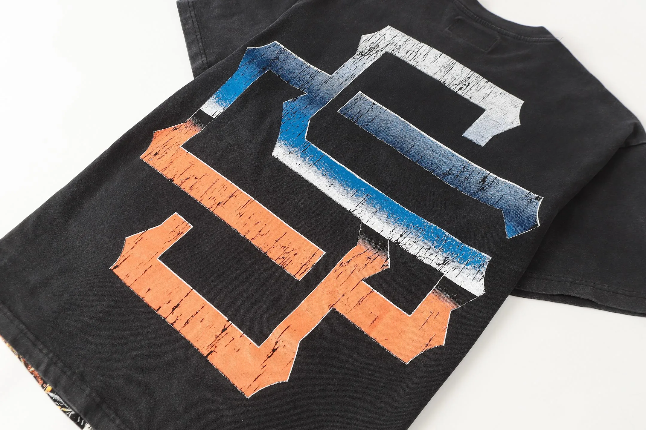 6106#washed black | P116 Godspeed cross-border American rock and roll street washed retro style short-sleeved T (craft printing) fabric (fabric): 32 count combed double yarn 250g weight code number (size): S-M-L-XL color (colour): washed black