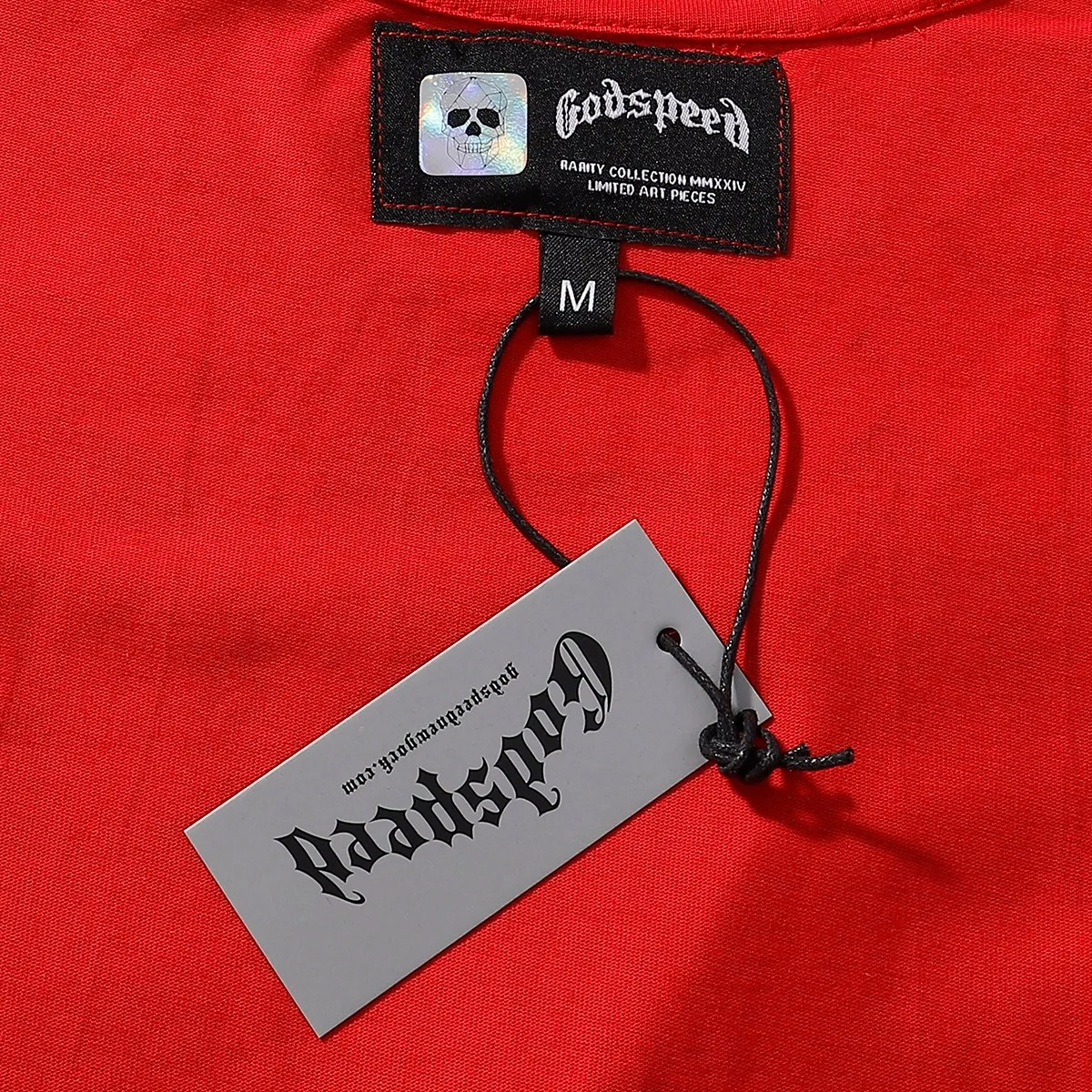 No. 7069, American fashion Godspeed sports car skull racer print high quality double yarn pure cotton casual short-sleeved T-shirt batch 110 Color: black, white, red; Size: S M L XL