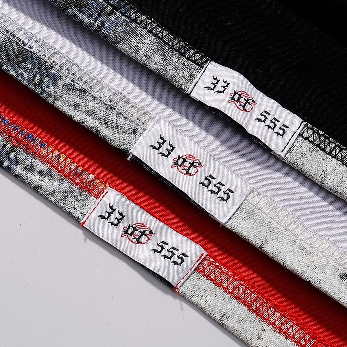 No. 7069, American fashion Godspeed sports car skull racer print high quality double yarn pure cotton casual short-sleeved T-shirt batch 110 Color: black, white, red; Size: S M L XL