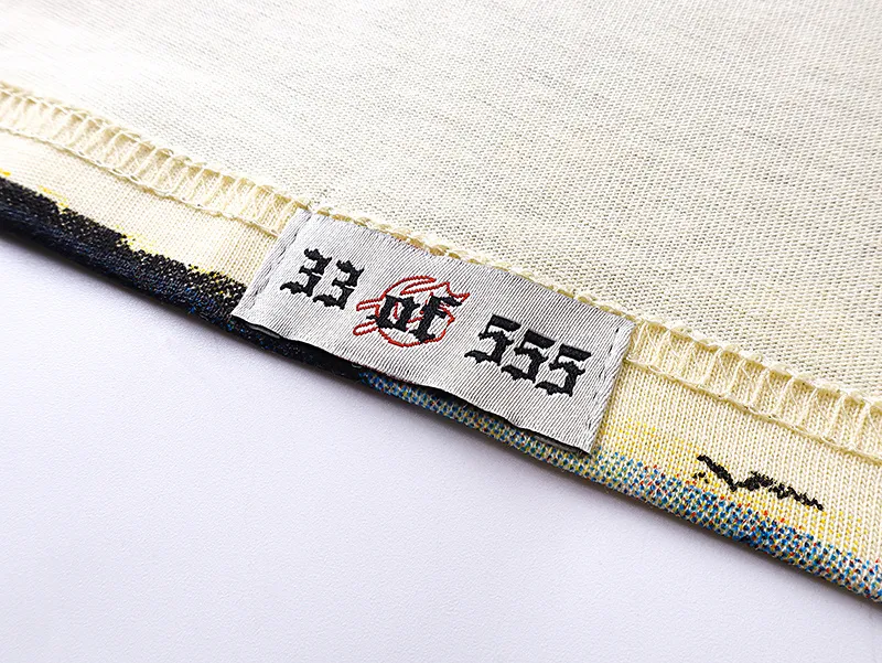 3123# P106 Real shot Godspeed American fashion rock street retro loose printed cotton short sleeves Fabric: 240g 32 count fine cotton double yarn pure cotton Color: apricot Size: S M L XL