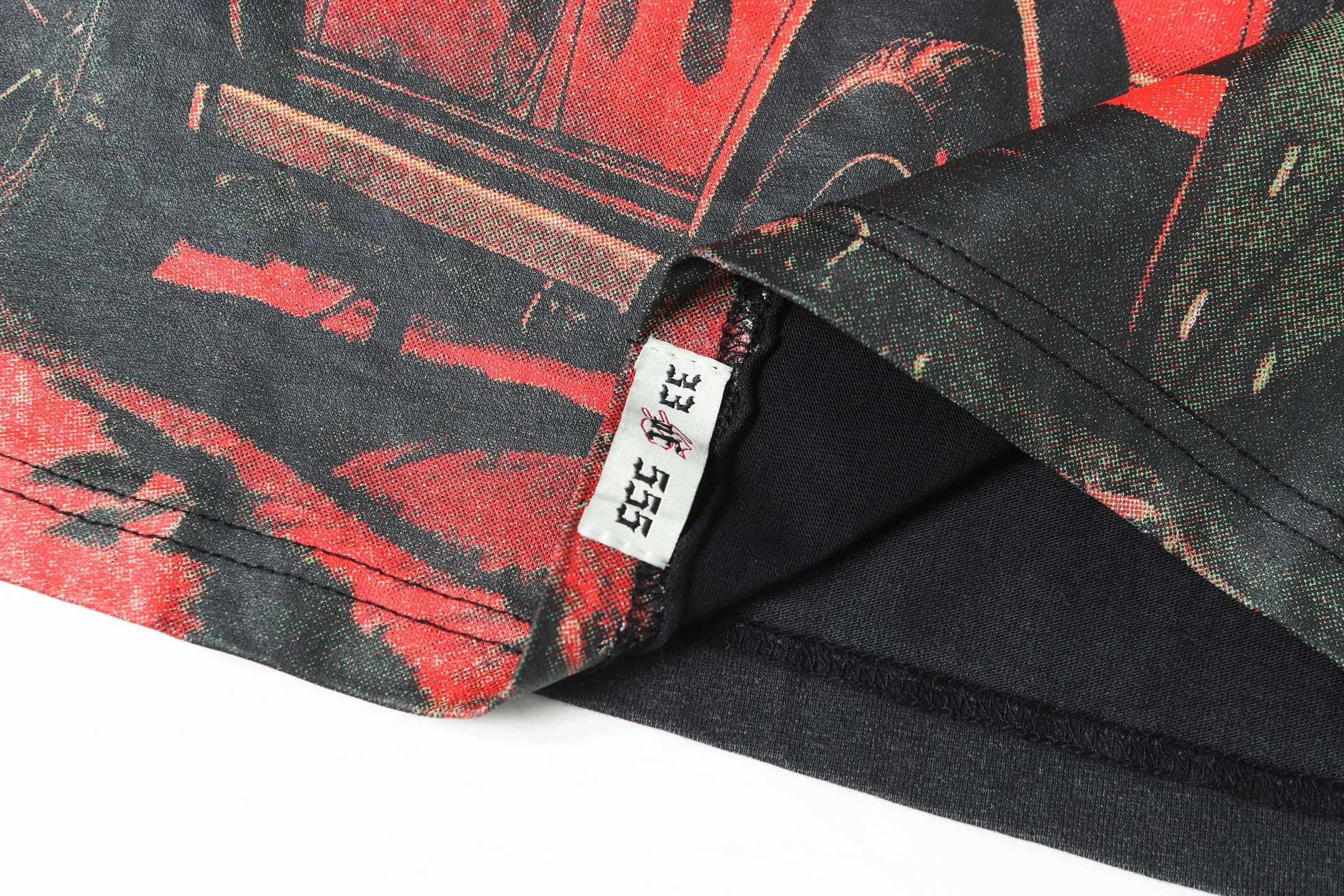 6072#washed black｜P116 Godspeed cross-border American rock and roll street washed retro style short-sleeved T (craft printing) fabric (fabric): 32 count combed double yarn 250g weight size (size): S-M-L-XL color (colour): washed black