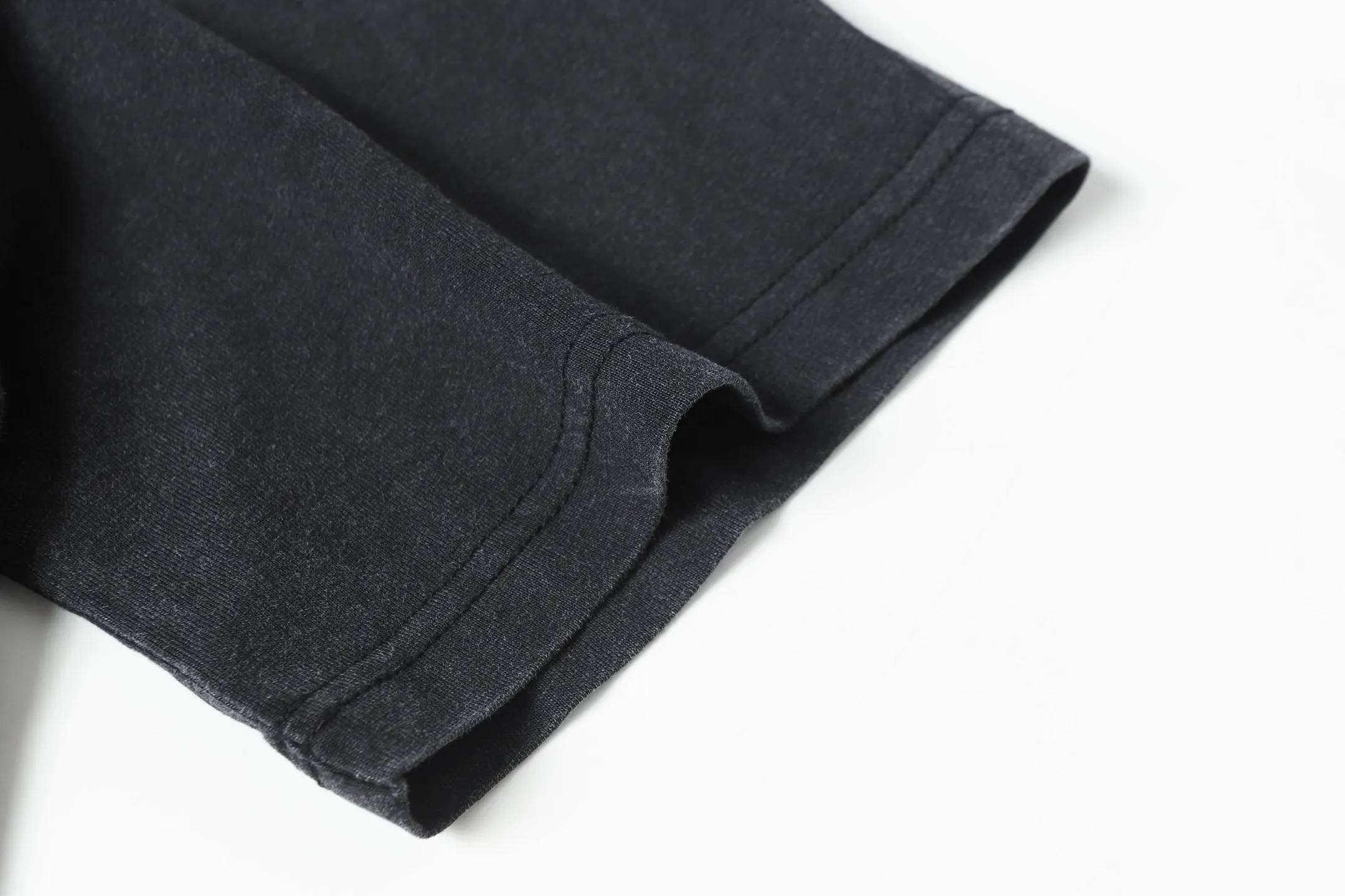 6072#washed black｜P116 Godspeed cross-border American rock and roll street washed retro style short-sleeved T (craft printing) fabric (fabric): 32 count combed double yarn 250g weight size (size): S-M-L-XL color (colour): washed black
