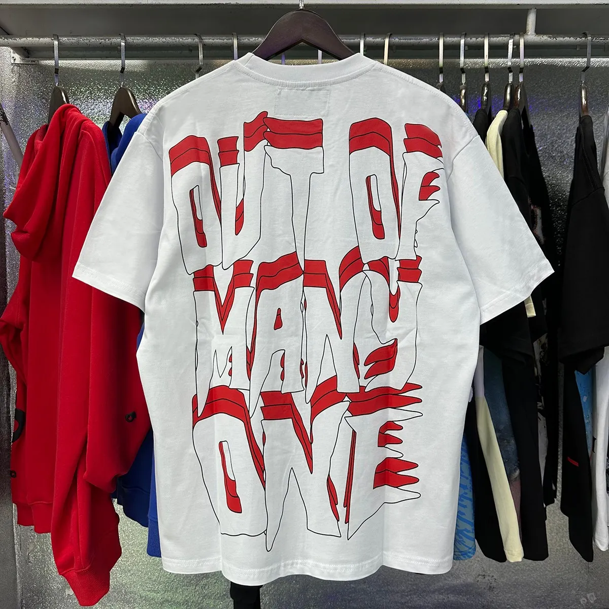 Actual photo, No. 7069, Mechao Godspeed sports car skull racer print high quality double yarn pure cotton casual short-sleeved T-shirt batch 110 Color: black, white, red; Size: S M L XL