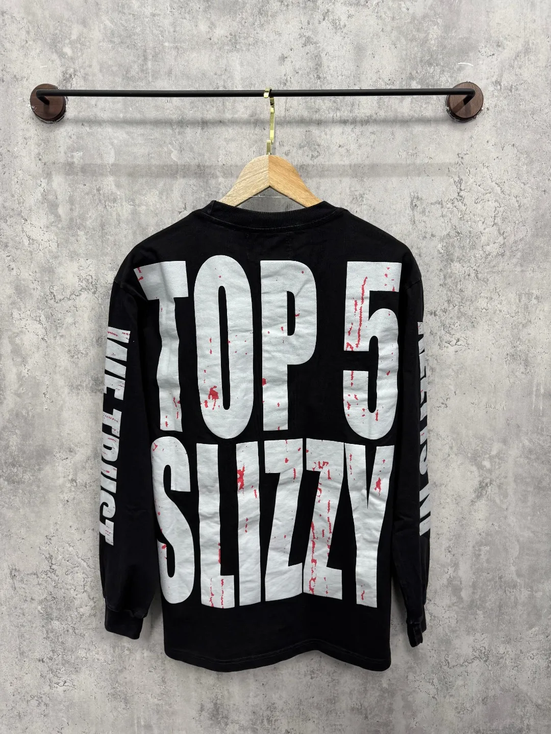 G38# GodSpeed ​​white ink direct spray wash long sleeve S-XL size wash black P156 apricot P146