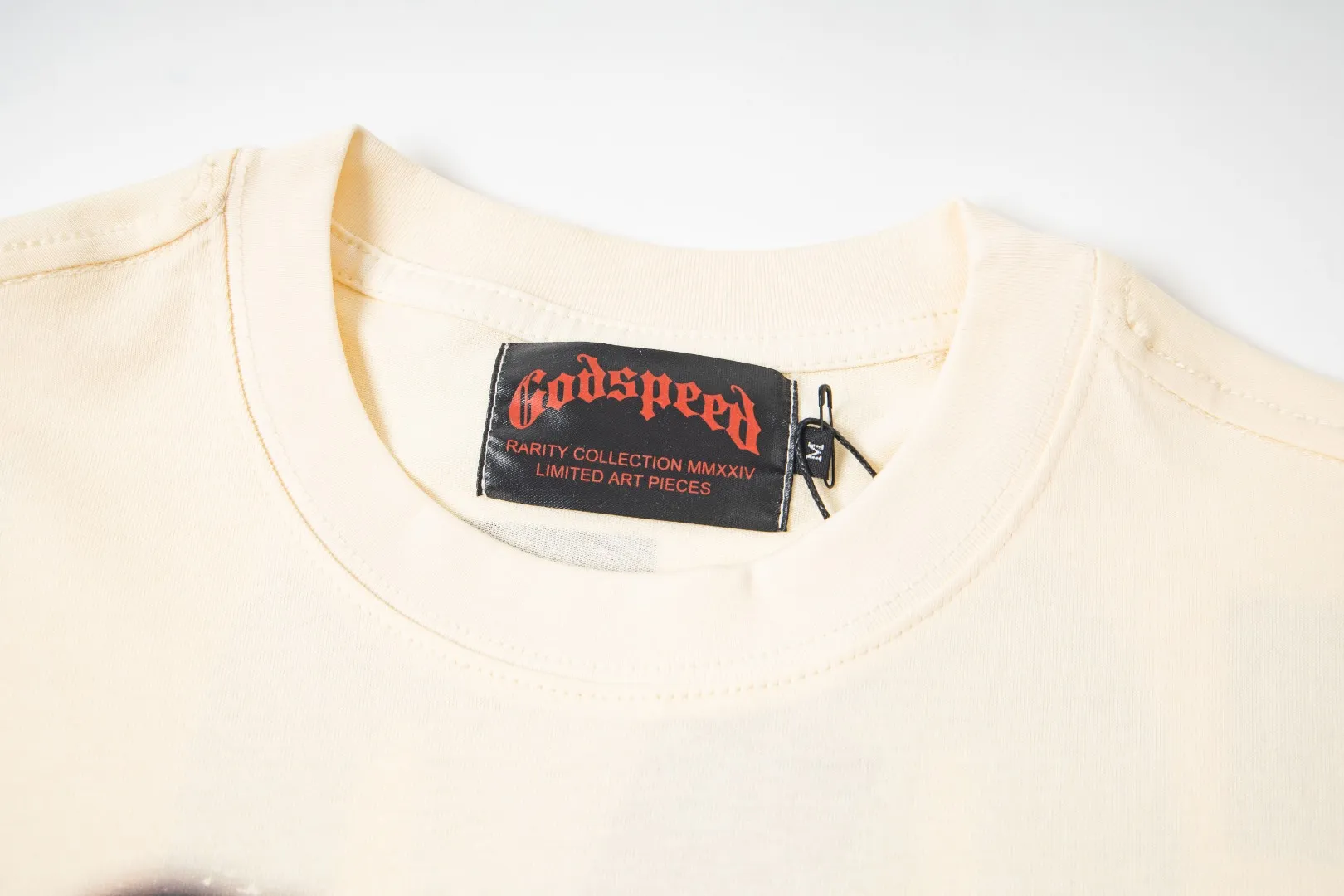 G38# GodSpeed ​​white ink direct spray wash long sleeve S-XL size wash black P156 apricot P146