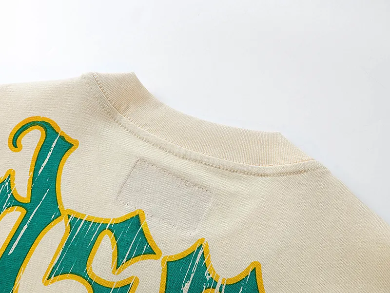 3020# P110 Real shot Godspeed American fashion rock street retro loose printed cotton short sleeves Fabric: 240g 32 count fine cotton double yarn pure cotton Color: off-white apricot Size: S M L XL
