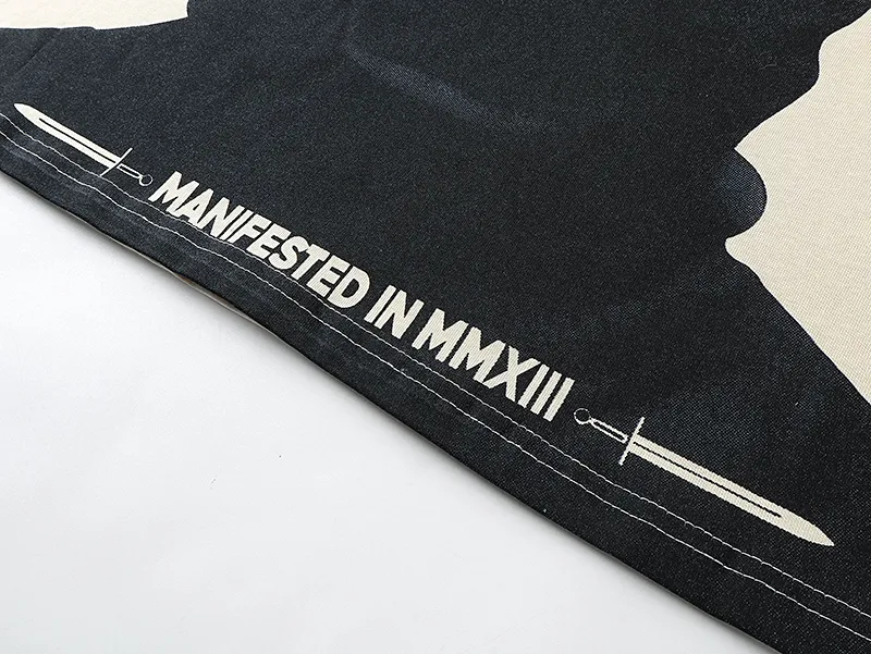 3020# P110 Real shot Godspeed American fashion rock street retro loose printed cotton short sleeves Fabric: 240g 32 count fine cotton double yarn pure cotton Color: off-white apricot Size: S M L XL