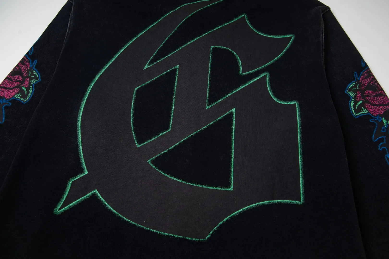 G49# GodSpeed ​​high-definition printed sweatshirt, size S-XL, washed black P216, apricot P206