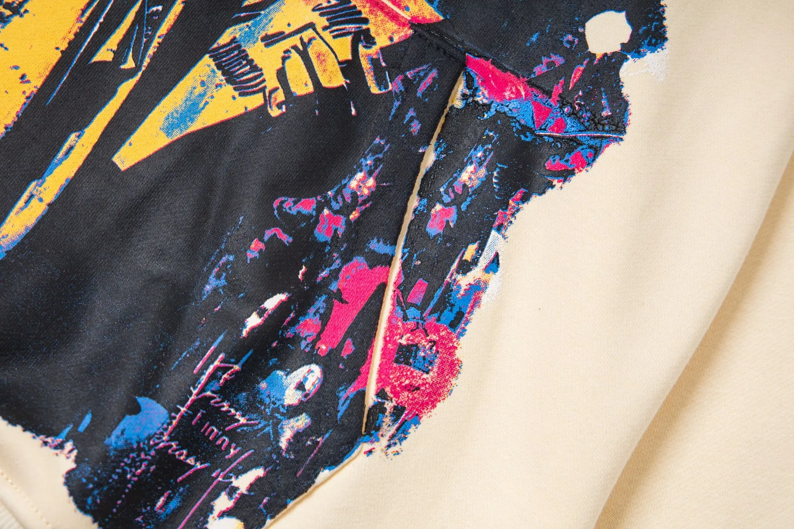 G49# GodSpeed ​​high-definition printed sweatshirt, size S-XL, washed black P216, apricot P206