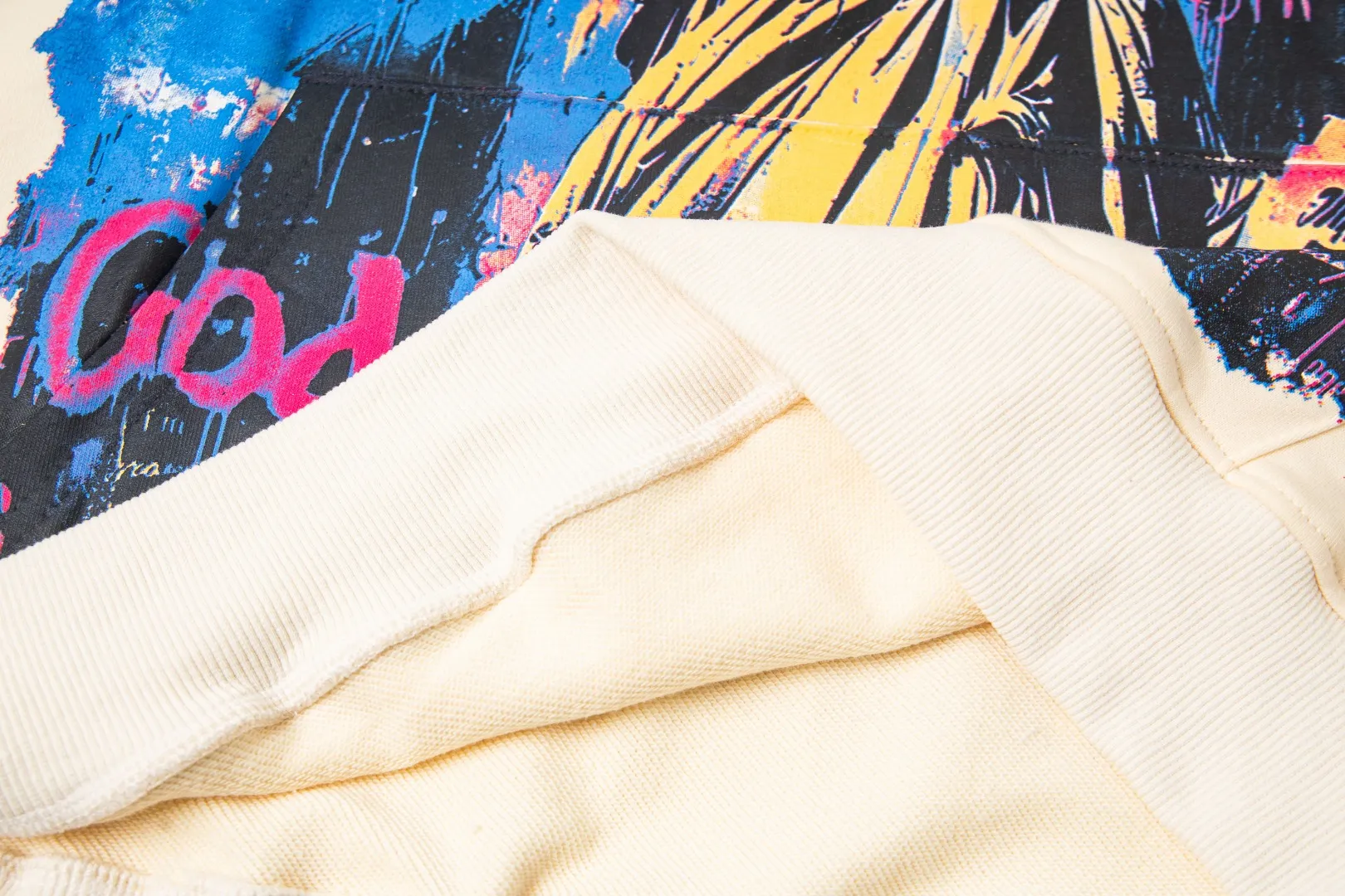 G49# GodSpeed ​​high-definition printed sweatshirt, size S-XL, washed black P216, apricot P206
