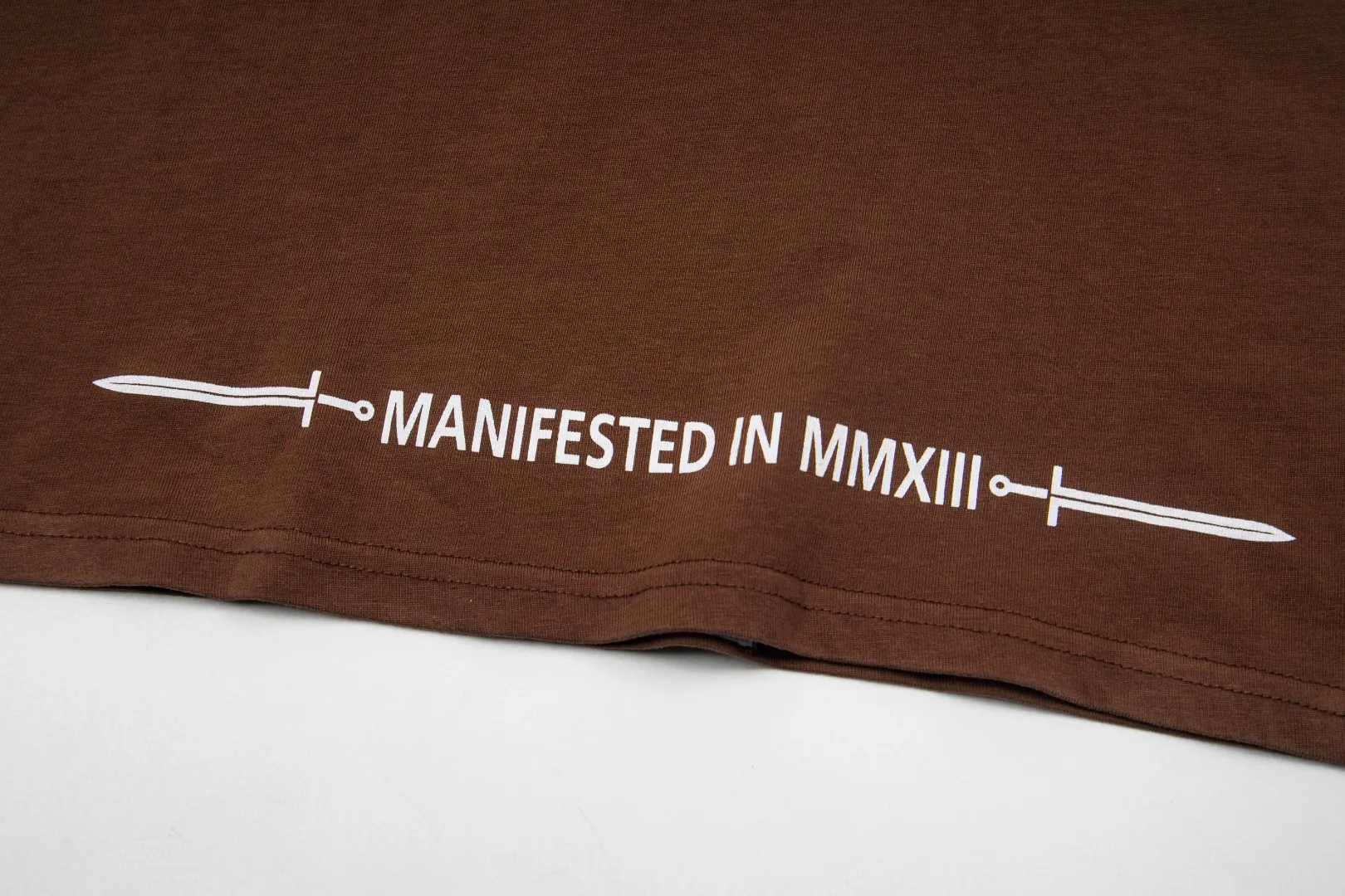 G66# GodSpeed ​​white ink direct spray washed short-sleeved S-XL size brown (washed) P126
