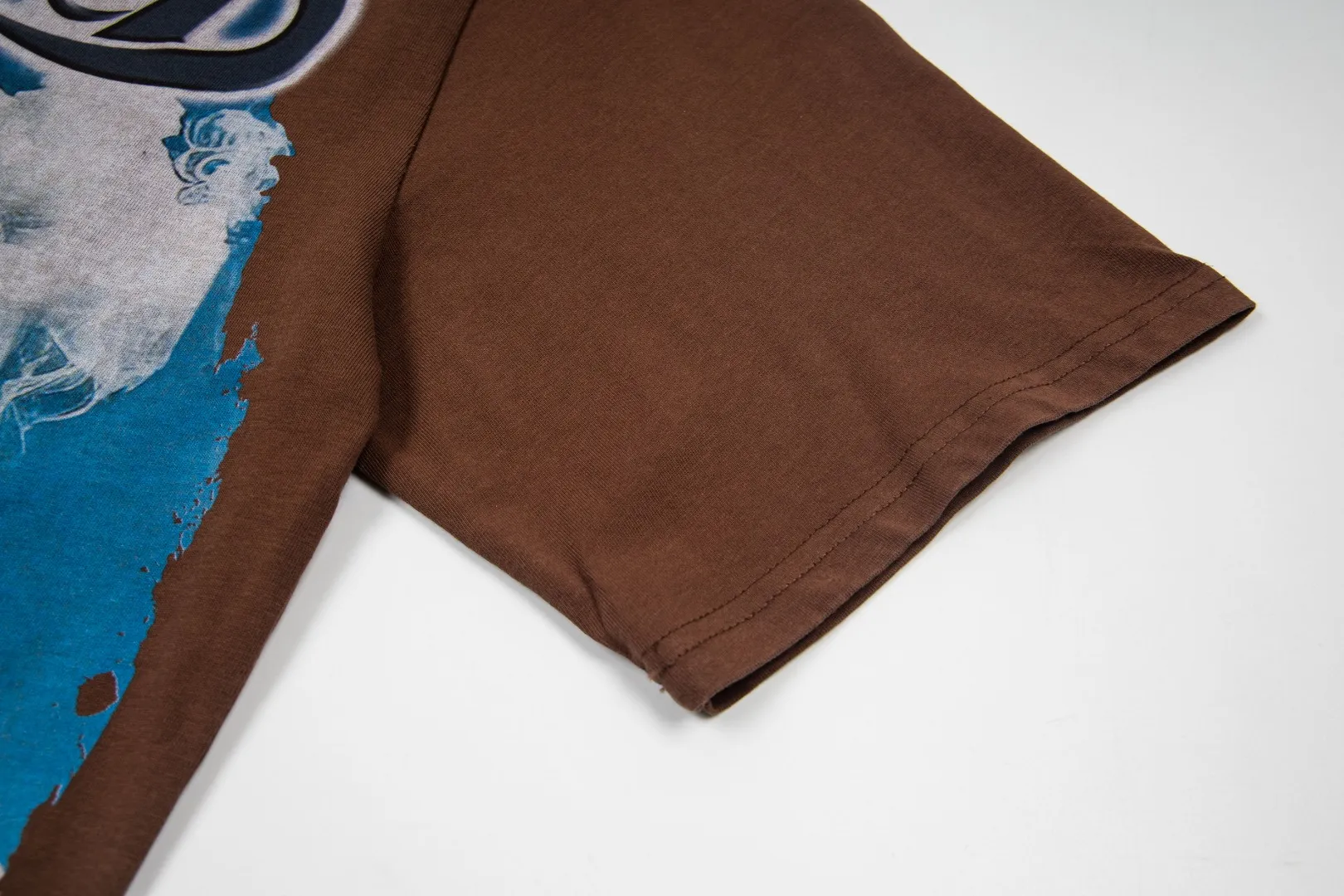 G66# GodSpeed ​​white ink direct spray washed short-sleeved S-XL size brown (washed) P126
