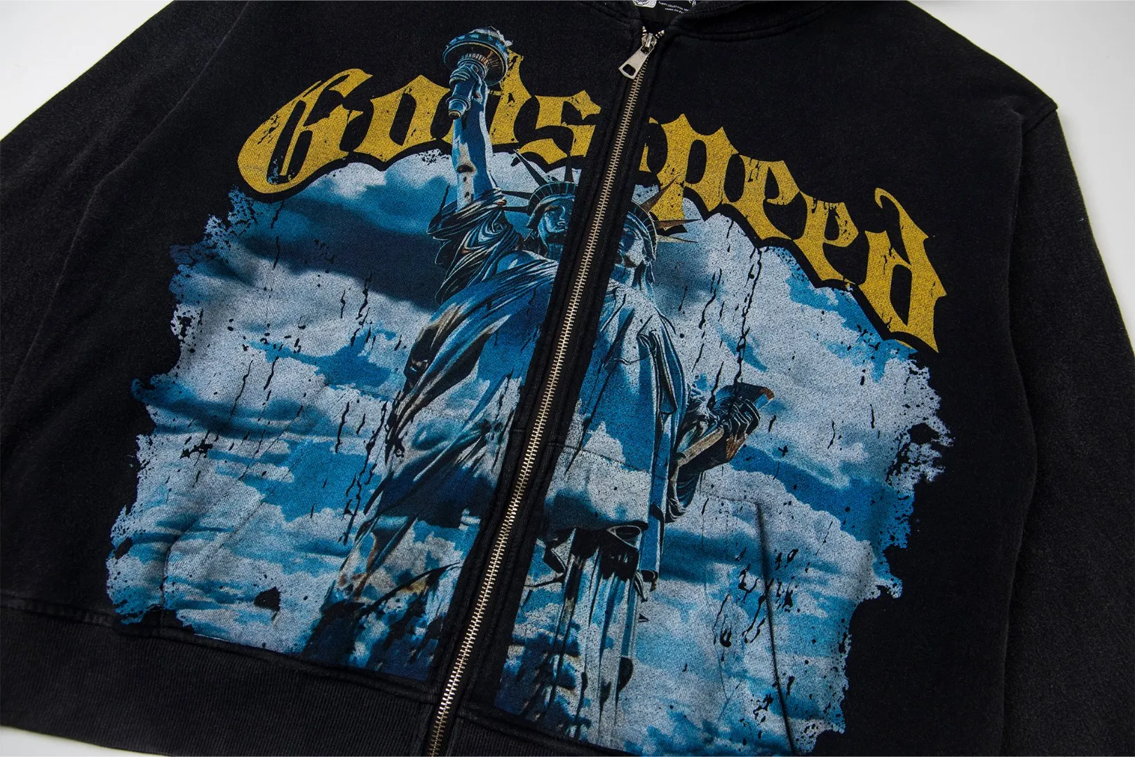 G05# GodSpeed ​​white ink direct spray sweatshirt Size S-XL Wash black, purple P236 Apricot P226
