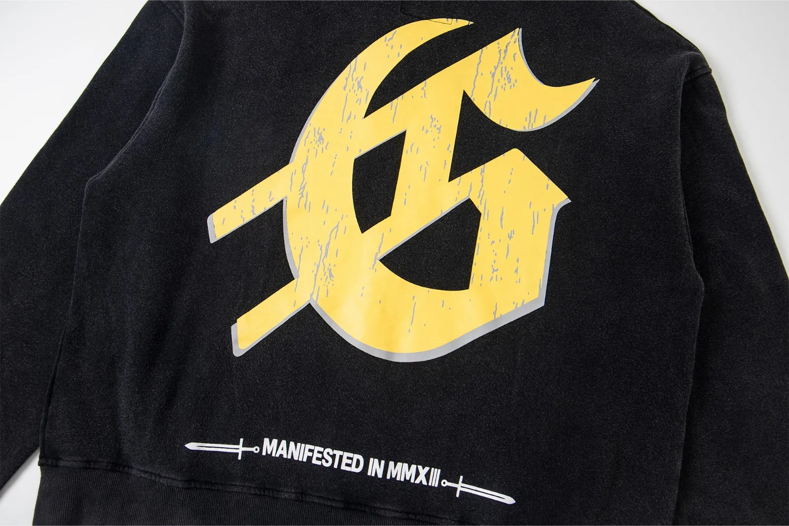 G05# GodSpeed ​​white ink direct spray sweatshirt Size S-XL Wash black, purple P236 Apricot P226
